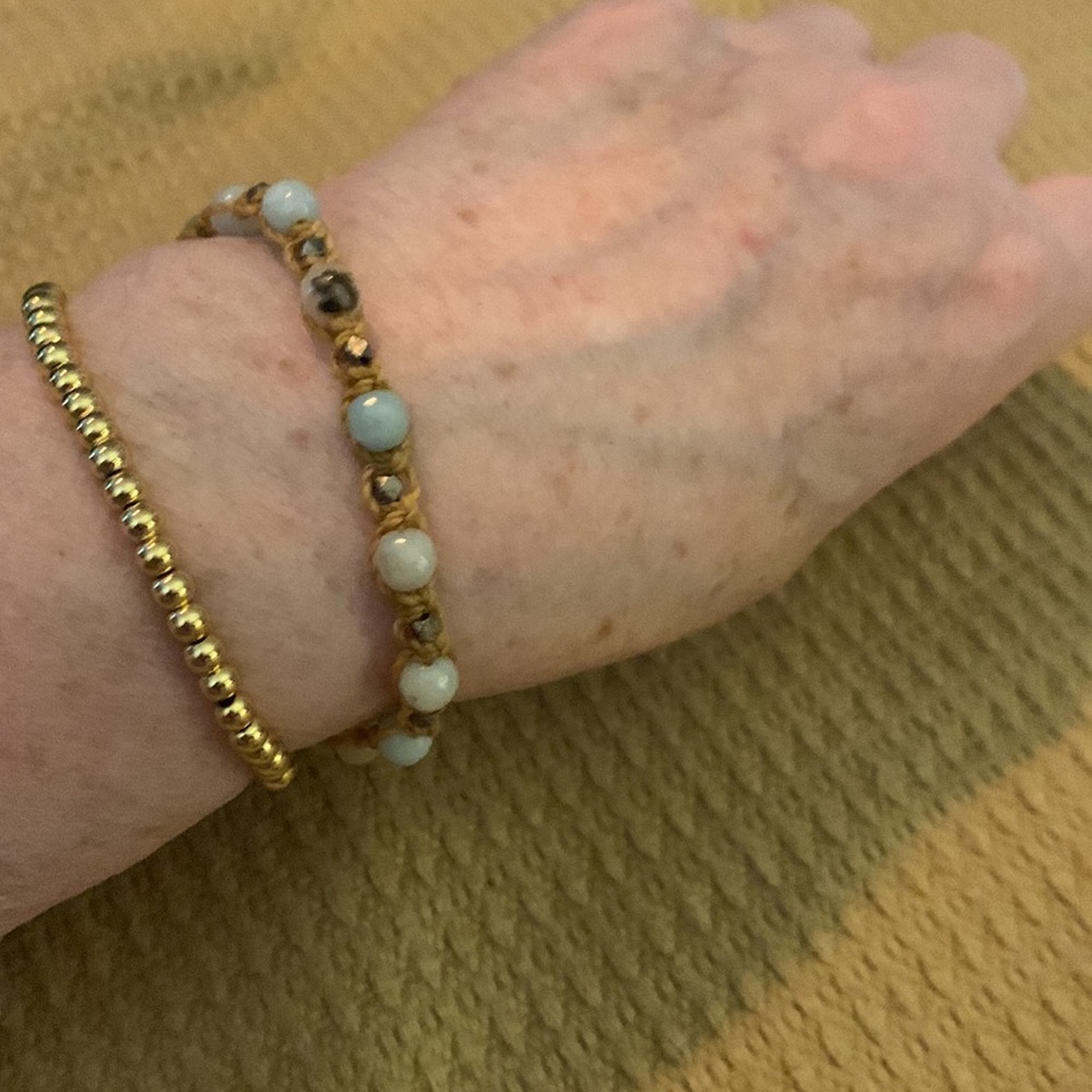 Natural Amazonite Macrame Bracelet. 7” - image 3